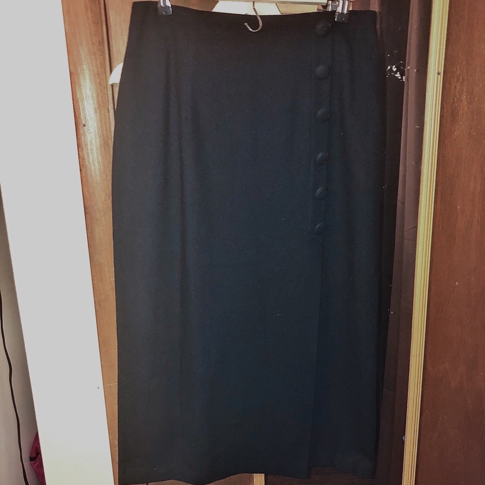 Black zip up midi skirt